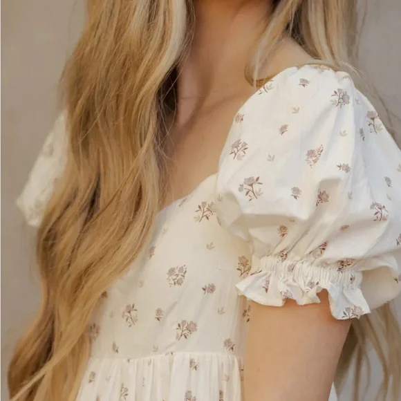 Women’s Noralee Chloe Rose Ditsy Puff Sleeve Dress Size Large BRAND NEW! - Picture 2 of 6